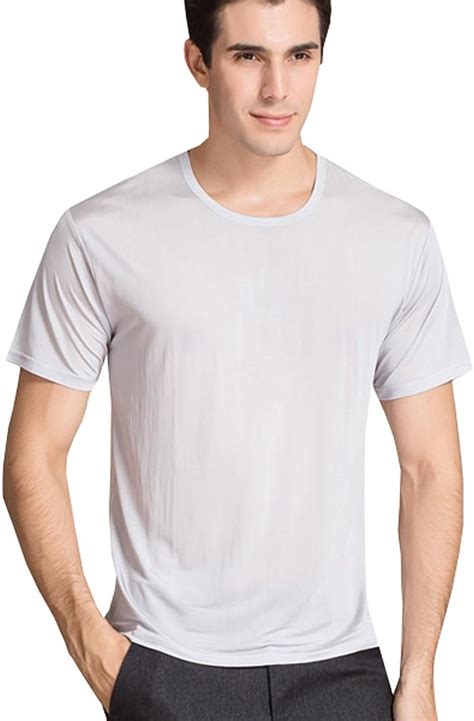 Mens Silk T Shirtsuper Breathable Crew Neck Silk Tee Shirts For Men