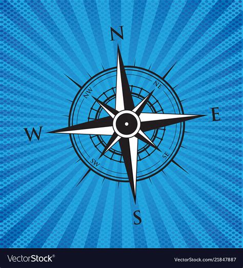 Blue Compass Background Royalty Free Vector Image