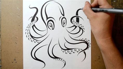 Drawsocutesquishmallow learn #howtodraw a cute octopus easy, step by step drawing tutorial. How to Draw an Octopus - Tribal Tattoo Design Style - YouTube