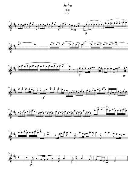 Vivaldi The Four Seasons Spring For Solo Flute Music Sheet Download