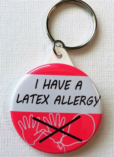 Latex Allergy Keyring Allergic To Latex Medical Alert Tag Etsy