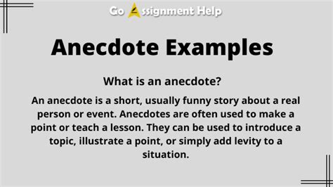 Anecdote Definition With Examples And How To Write One 60 OFF
