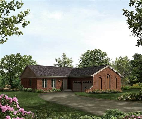 Single Story 3 Bedroom Ranch Home With Clustered Bedroom House Plan