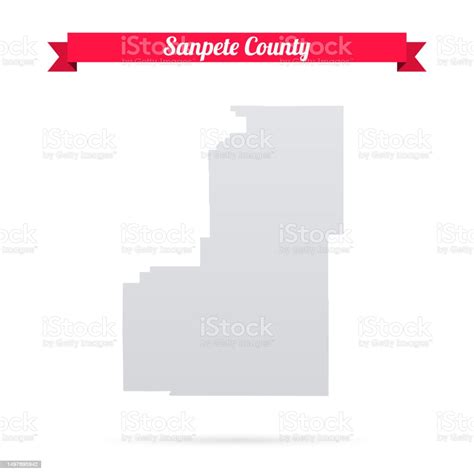 Sanpete County Utah Map On White Background With Red Banner Stock