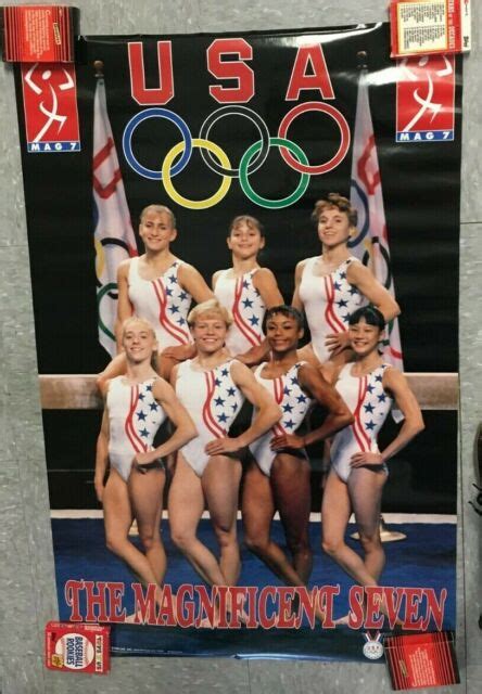 1996 Usa World Gymnastics Team Magnificent Seven Poster Olympics Rare New Sealed Ebay