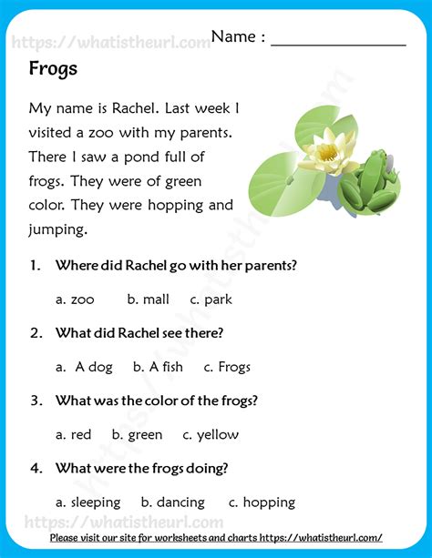 Reading Comprehension For Grade 3 Reading Comprehension Worksheets