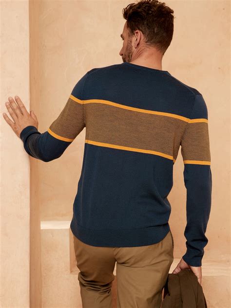 Merino Wool Colorblock Crew Neck Sweater Banana Republic Factory