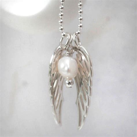 Sterling Silver Double Angel Wing Necklace By Hurleyburley Junior