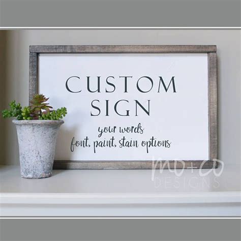 Custom Wood Sign Personalized Framed Quote Custom Wood Signs