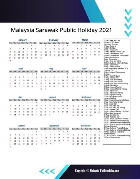 Sarawak Almanac 2021 Pdf Calendar Template Printable