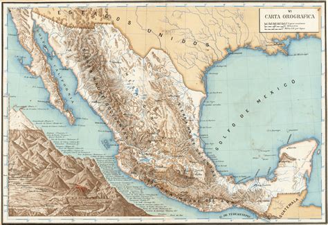 Mapa Orográfico México 1888 Mapoteca