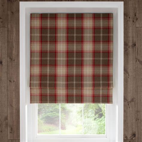 Dunelm Highland Check Red And Brown Blackout Roman Blind In 2020