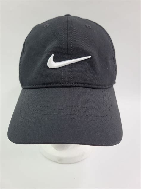 Nike Heritage Dri Fit Black Swoosh Adjustable Hat Cap Gem