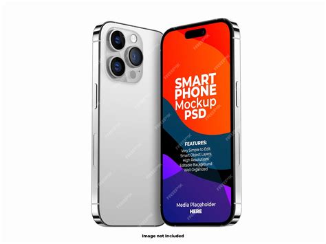 Premium Psd Realistic Iphone 14 Pro Max 3d Smartphone Screen Mockup