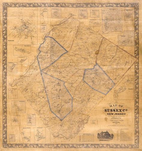 Griffith Morgan Hopkins Jr Map Of Sussex Co New Jersey From Sussex