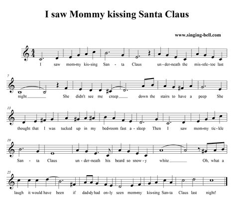 I Saw Mommy Kissing Santa Claus Free Christmas Carols