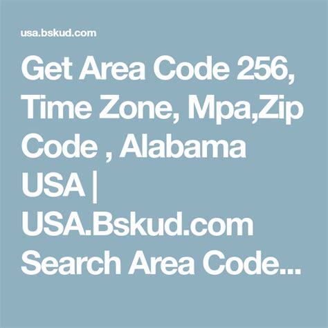 Area Code 256 Alabama Cities Zip Code Time Zone Us Area Codes