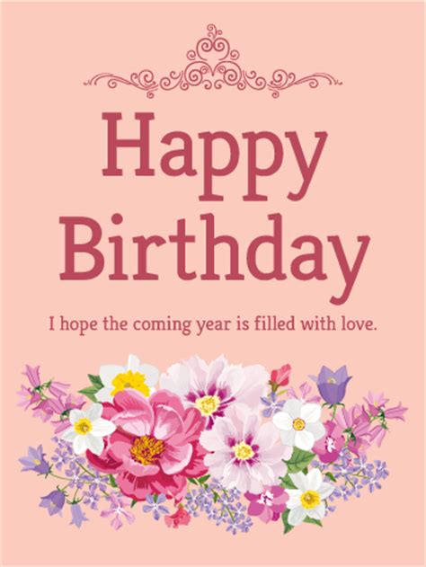 Happy birthday to my lovely girlfriend! Stunning Flower Birthday Card | Birthday & Greeting Cards ...