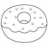 Donut Coloring Doughnut Printable sketch template