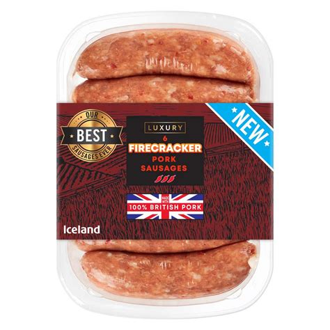 Iceland Luxury 6 Firecracker Pork Sausages 340g Sausages Iceland Foods