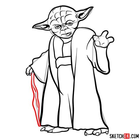 How To Draw Yoda From Star Wars Sketchok Easy Drawing Guides