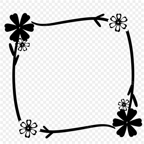 Flower Bottom Border Clipart Vector Black And White Flower Border