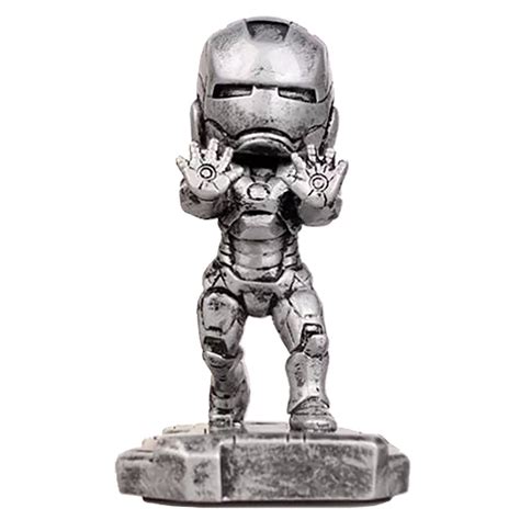 Iron Man Statue Metal Desktop Stand Phone Holder Silver