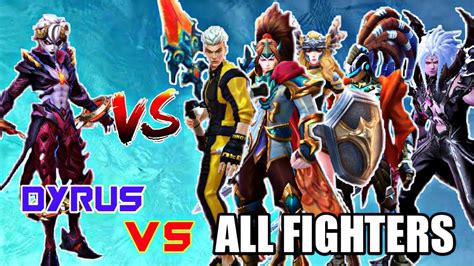 New Hero Dyrus Vs All Fighters • Mobile Legends 1 Vs 1 Fight • Mobile