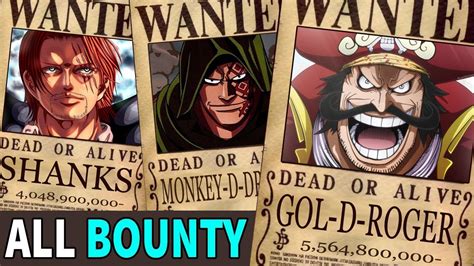 Daftar Seluruh Harga Bounty Yang Telah Diketahui Hingga Saat Ini Update One Piece YouTube
