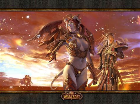 Draenei And Blood Elf Fan Art World Of Warcraft