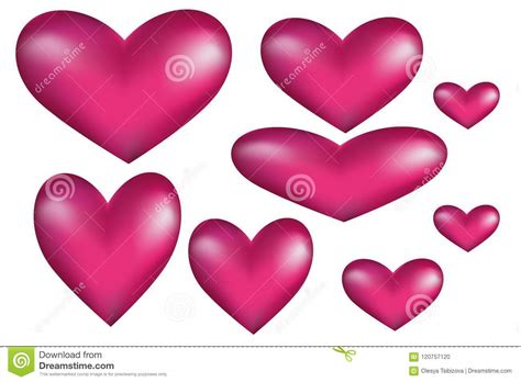 Volumetric Hearts With Adjustable Shape Stock Vector Illustration Of