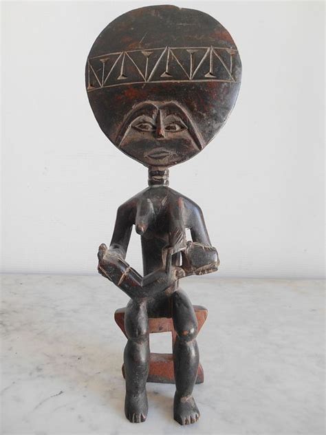 Large African Maternity Figurine Fertility Doll 37 Cm Akuaba Ashanti Ghana Ashanti
