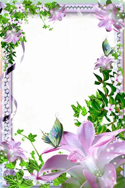 Transparent Frame Flowers Frames Yopriceville Purple Floral