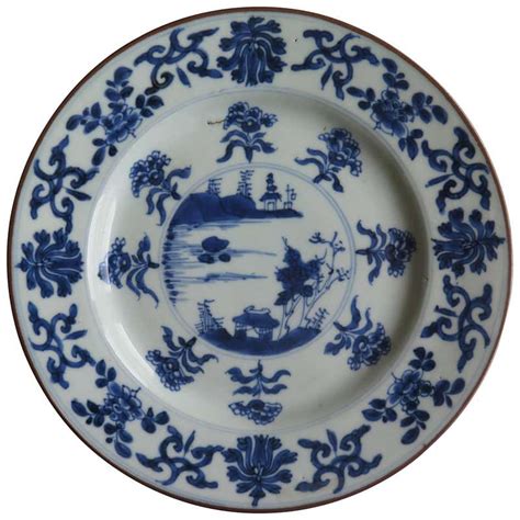 Qing Kangxi Period Chinese Plate Blue And White Porcelain Circa