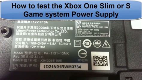 How To Test The Xbox One Slim Or S Game System Power Supply Youtube