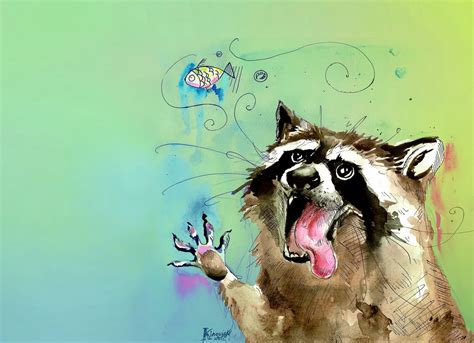 High Quality Picture Of Drawn Raccoon Foto Of Funny