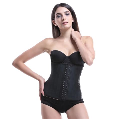 25 steel bone latex waist trainer corset sexy lingerie waist corsets bustiers firm control high