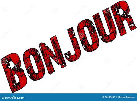 Bonjour Text Sign Illustration Stock Vector Illustration Of Morning