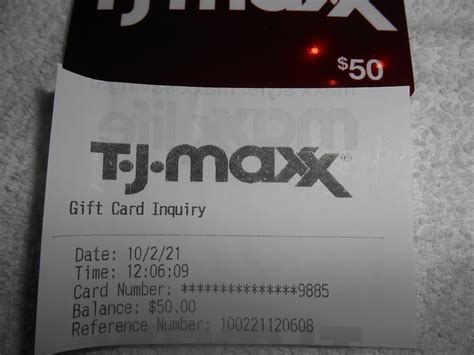 T J MAXX Gift Card For Fifty Dollars Photo Shows Validated Etsy Australia