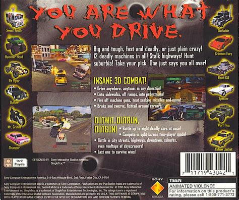 Twisted Metal 1995 Playstation Box Cover Art Mobygames