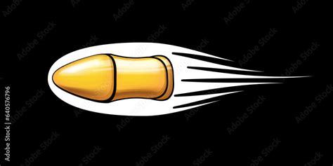 Cartoon Golden Vector Bullet Gun Bullet Clip Art Isolated On Black