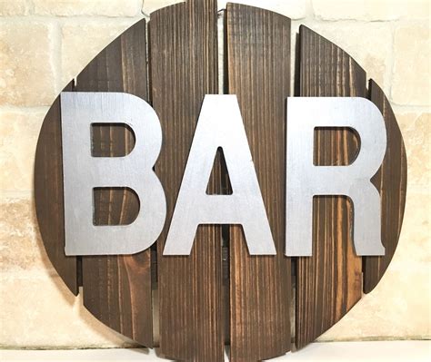 Wood Bar Sign Bar Decor Wooden Signs Rustic Home Decor Bar Decor