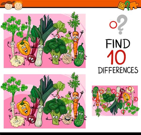 Premium Vector Finding Differences Game Cartoon