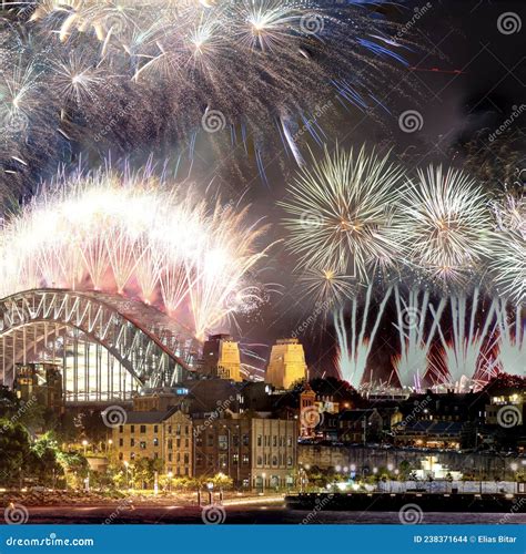 Sydney Harbour Bridge New Years Eve Fireworks Colourful Nye Fire Works