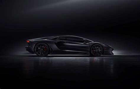 Обои Lamborghini Dark Black Side Lp700 4 Aventador Supercar Work