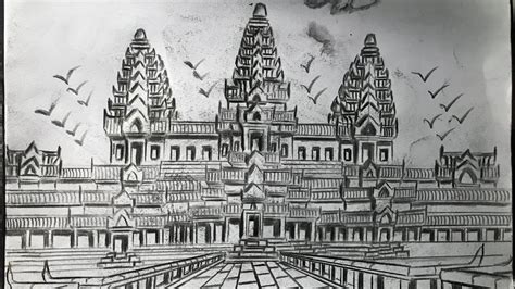 របៀបគូររូបប្រសាទអង្គរវត្តhow To Draw Angkor Wat Mr Tum Drawing With