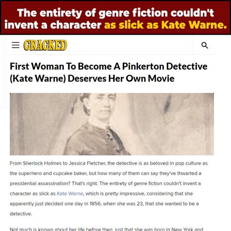 First Woman To Become A Pinkerton Detective Kate Warne Deserves Her