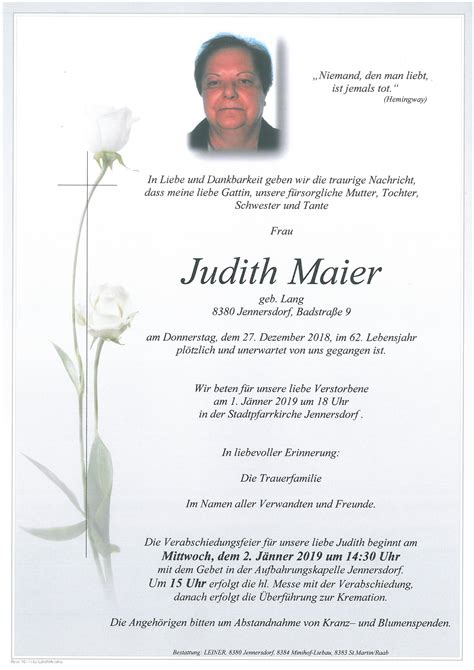 Judith Maier Bestattung Leiner Eu
