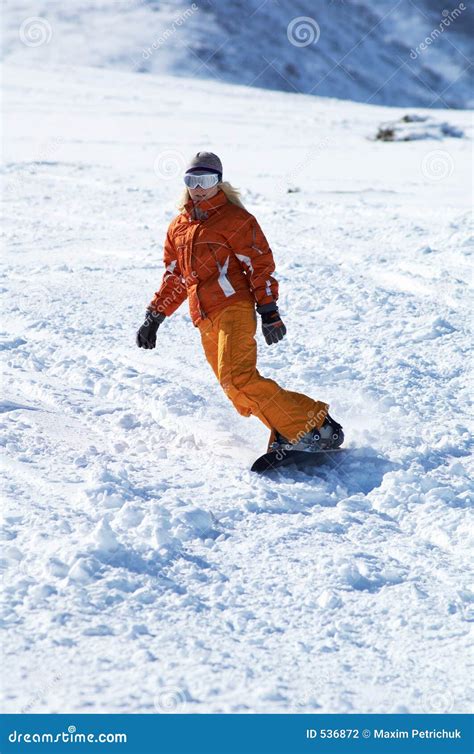 Snowboard Girl Stock Photo Image Of Action Snow Girl 536872