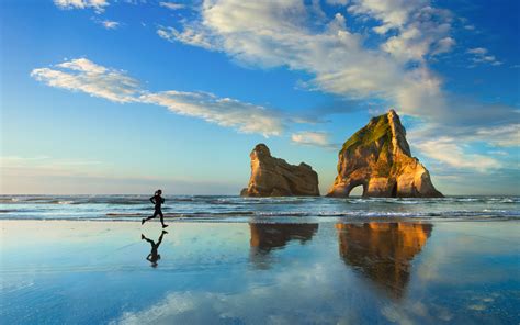 Beach Sunset Jog 4k Wallpapers Hd Wallpapers Id 17395